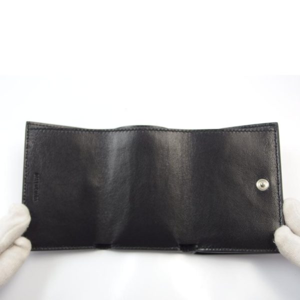 74721 4 Balenciaga Cash Leather Solid Mini Wallet Bag Black