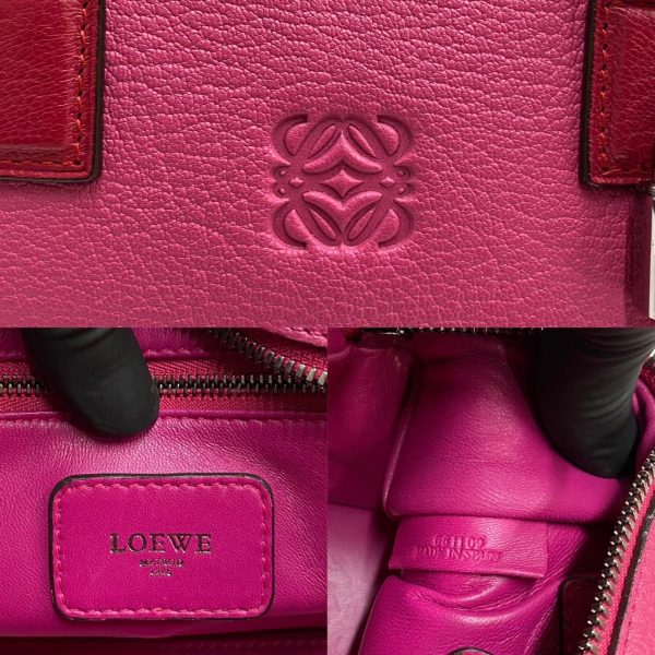 747g747 28059 3 Loewe Amazona 28 Anagram Logo Leather Mini Boston Bag Pink