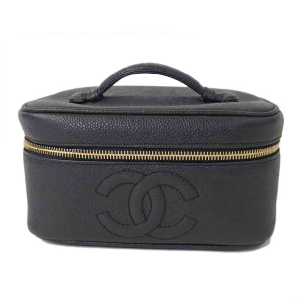 74810 1 Chanel Cocomark Vanity Bag Caviar Skin Black