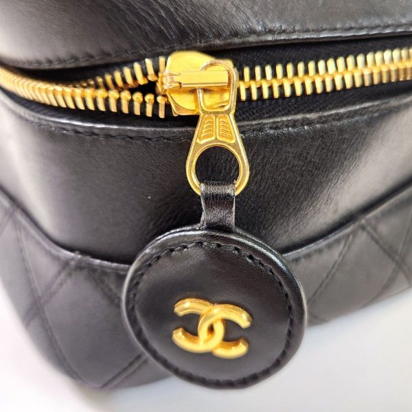 749 10 Chanel Cocomark Vanity Bag Leather Black