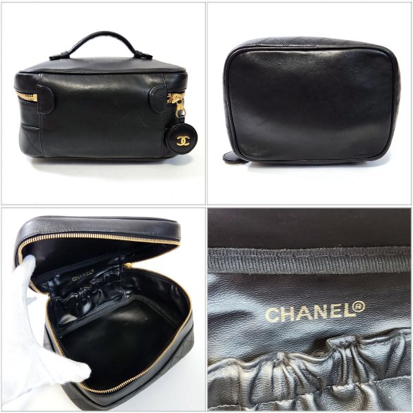 749 2 Chanel Cocomark Vanity Bag Leather Black