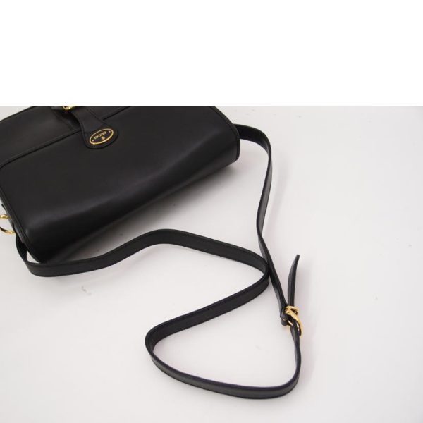 74915 4 Gucci Old Gucci Leather Shoulder Bag Black