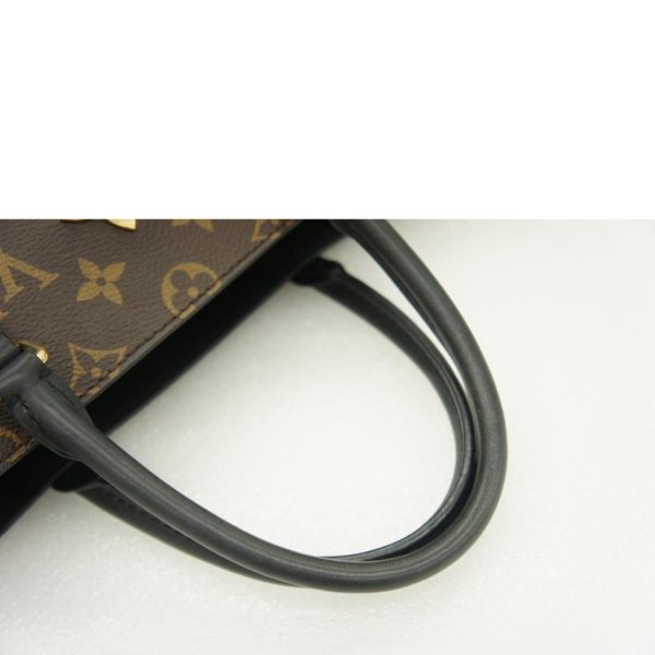 74933 4 Louis Vuitton Flower Tote Monogram Handbag Noir Black