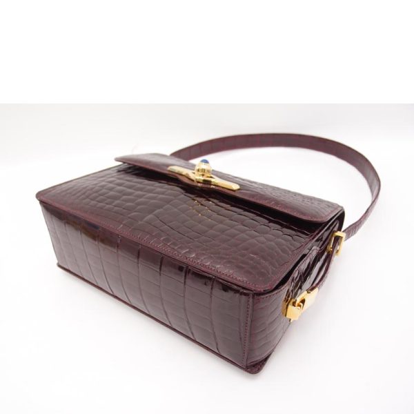 74939 3 Gucci Crocodile Leather Vintage Shoulder Bag Bordeaux