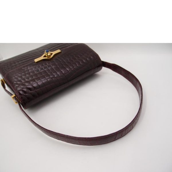 74939 4 Gucci Crocodile Leather Vintage Shoulder Bag Bordeaux