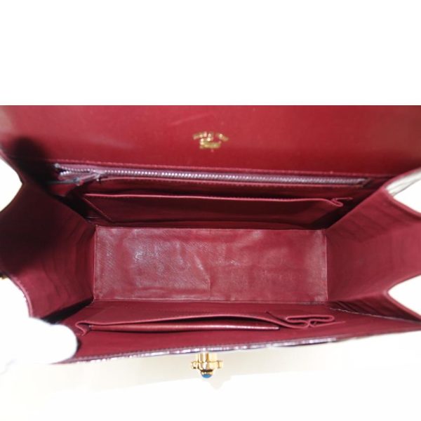 74939 5 Vintage Gucci Crocodile Leather Shoulder Bag Bordeaux