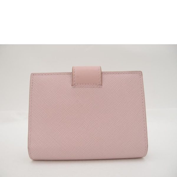 74990 2 Prada Saffiano Compact Wallet Pink