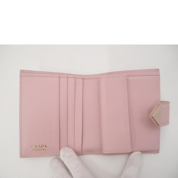 74990 4 Prada Saffiano Compact Wallet Pink