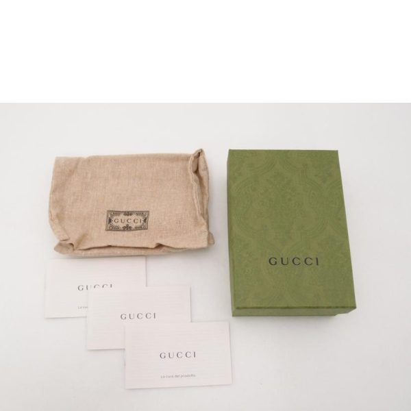 75003 7 GUCCI Bi Fold Wallet GG Supreme Heart Compact Wallet Brown