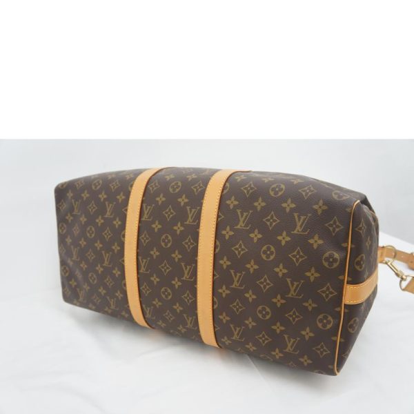 75024 3 Louis Vuitton Keepall 50 Bandouliere Duffel Bag Monogram Brown