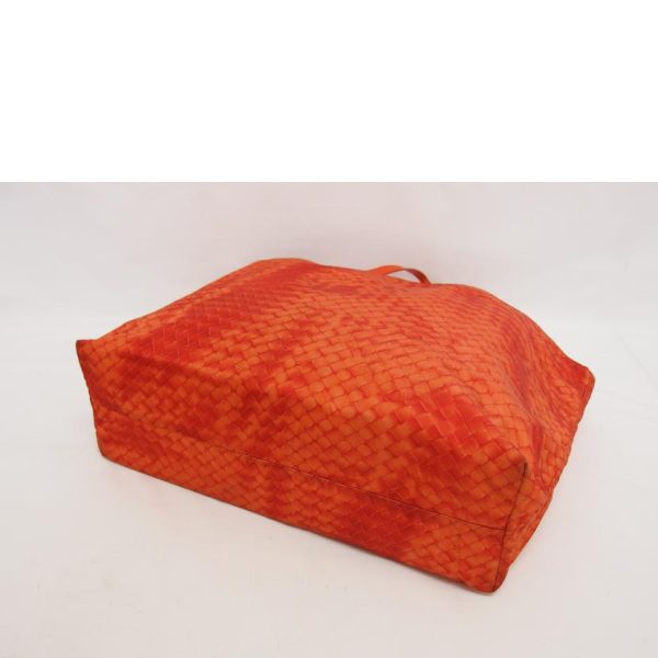 75042 3 Bottega Veneta Intrecciato Nylon Tote Bag Orange