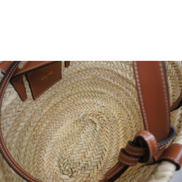 75093 5 Celine Teen Triomphe Classic Pannier Straw Bag