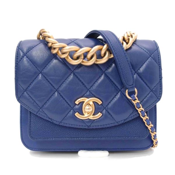 75114 1 Chanel Matelasse 2WAY Chain Shoulder Bag Blue