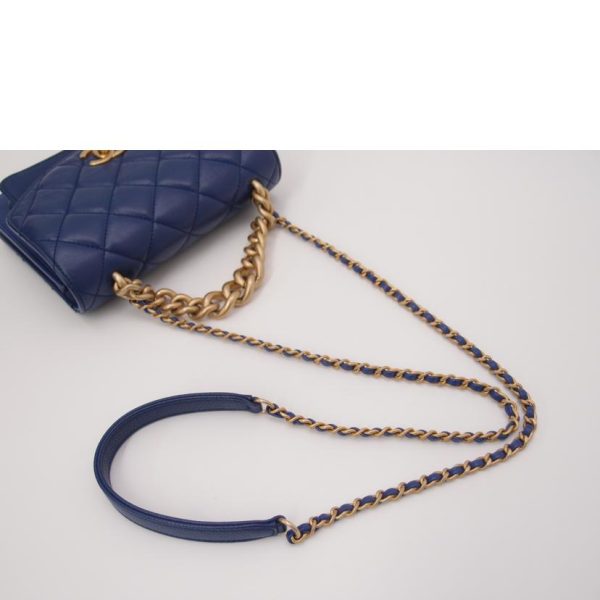 75114 4 Chanel Matelasse 2WAY Chain Shoulder Bag Blue