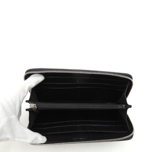 75120 4 Chanel Embossed Cocomark Round Wallet Bag Black