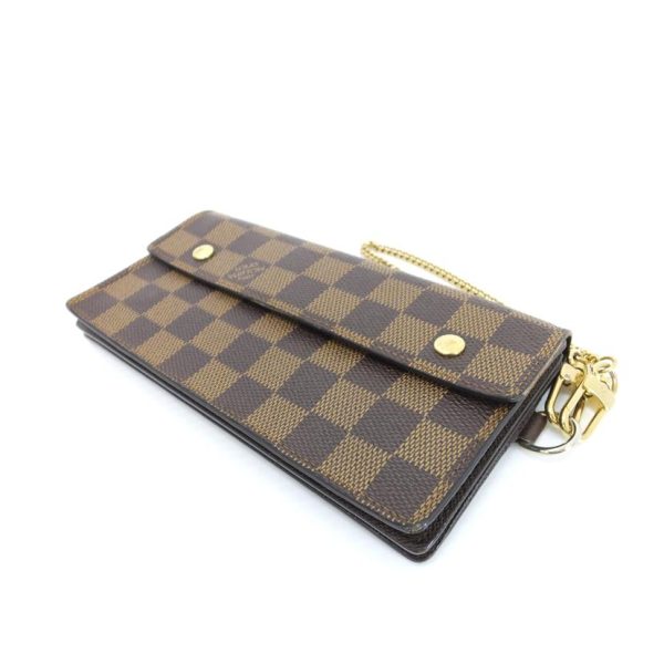 75240 3 Louis Vuitton Portefeuil Cordeon Damier Wallet Brown