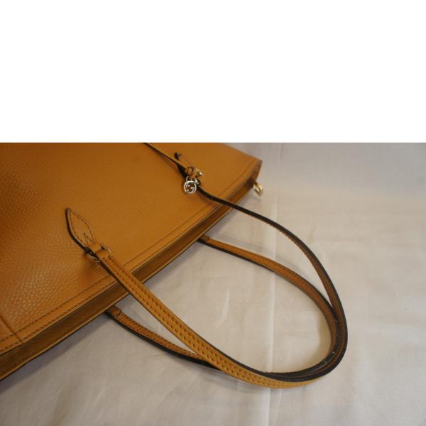 75278 4 Gucci Leather Zip Tote Light Brown