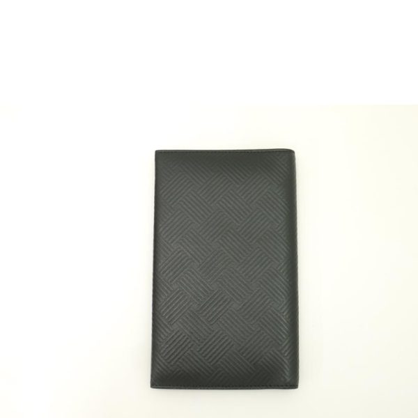 75329 2 Bottega Veneta Leather Long Bill Holder Black