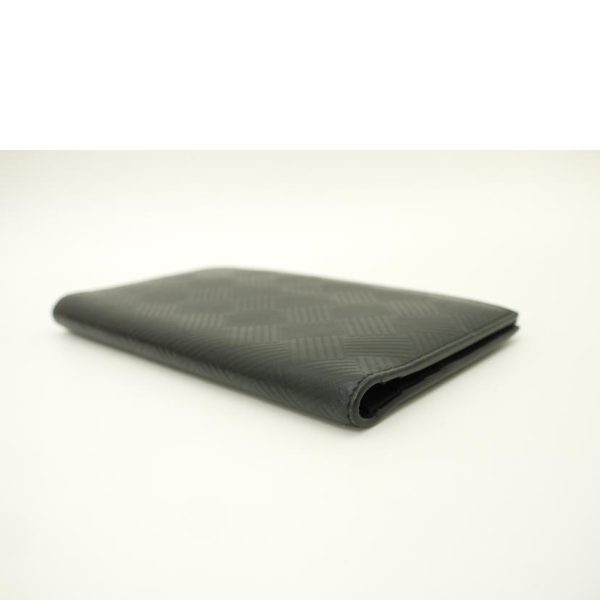 75329 3 Bottega Veneta Leather Long Bill Holder Black