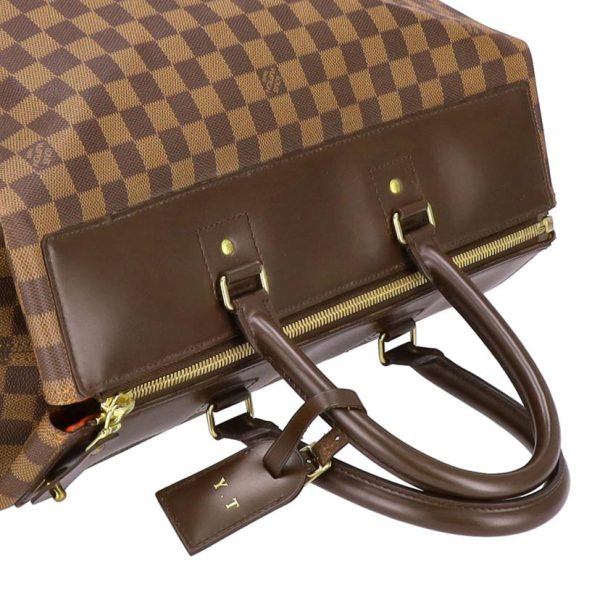 75350 4 Louis Vuitton Greenwich PM Damier Ebene Travel Bag Brown