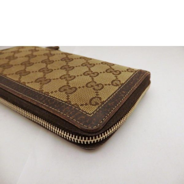 75551 7 Gucci Bamboo Tassel Leather Round Zipper Wallet Brown