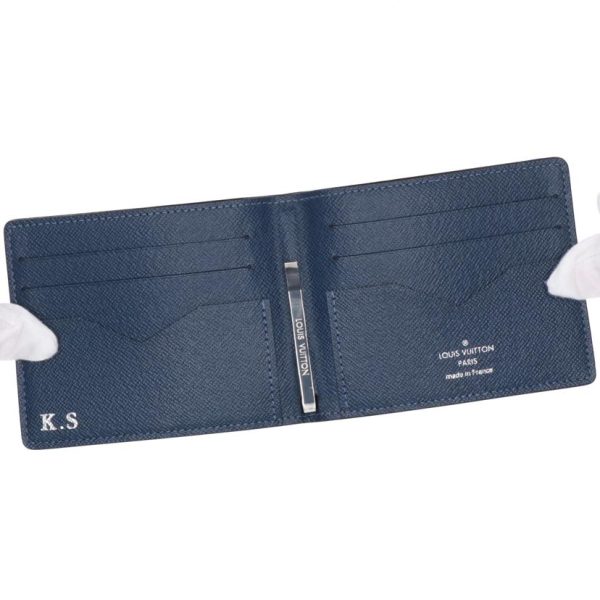 75558 4 Louis Vuitton Money Clip Wallet Blue