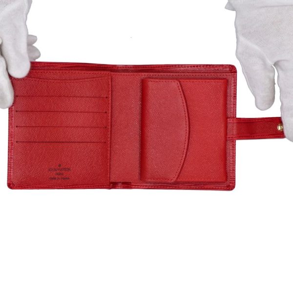 75609 5 Louis Vuitton Portovier Compact Epi Wallet Castilian Red