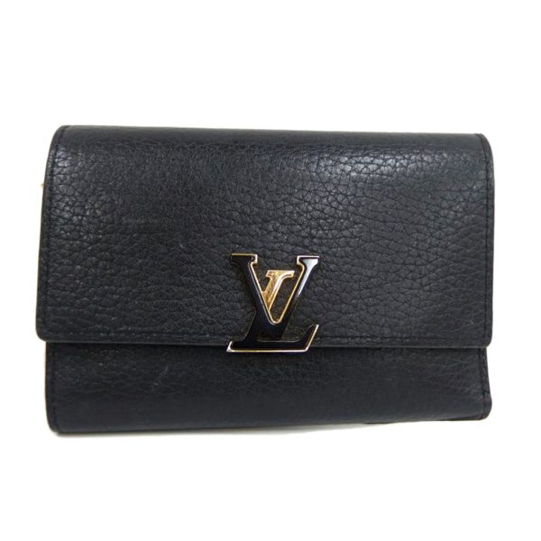 75687 1 Louis Vuitton Portefeuil Capucines Compact Wallet Taurillon Black