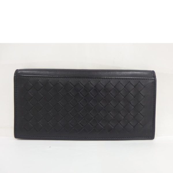 75694 2 Bottega Veneta Intrecciato Long Bill Wallet Black