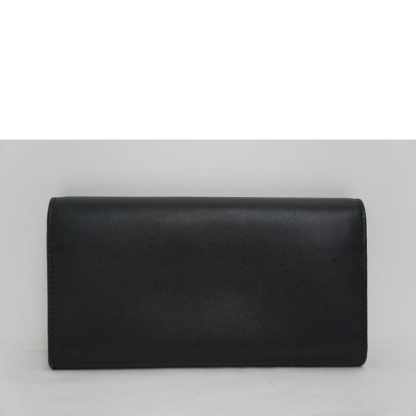 75710 2 Gucci GG Embossed Leather Two Fold Long Wallet Black