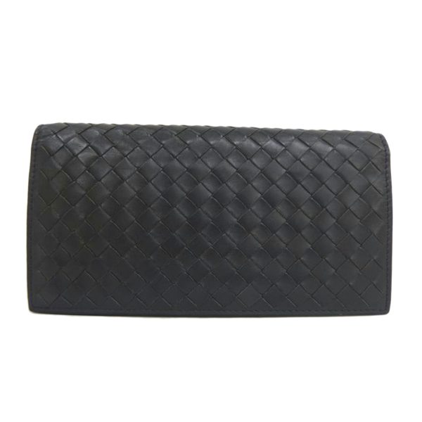 75717 1 BOTTEGA Intrecciato Bi fold Long Wallet Gray