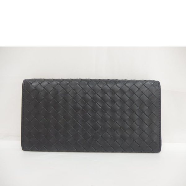 75717 2 BOTTEGA Intrecciato Bi fold Long Wallet Gray