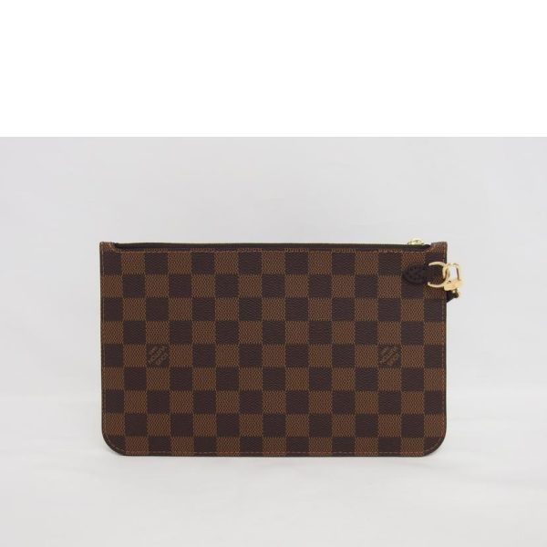 75756 2 Louis Vuitton Neverfull Pouch Damier Ebene Brown