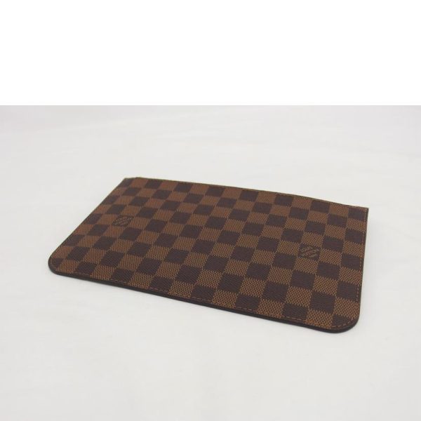 75756 3 Louis Vuitton Neverfull Pouch Damier Ebene Brown