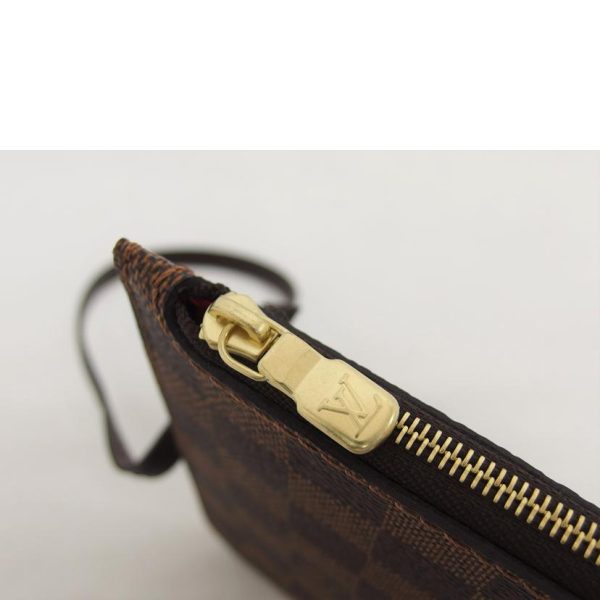 75756 4 Louis Vuitton Neverfull Pouch Damier Ebene Brown