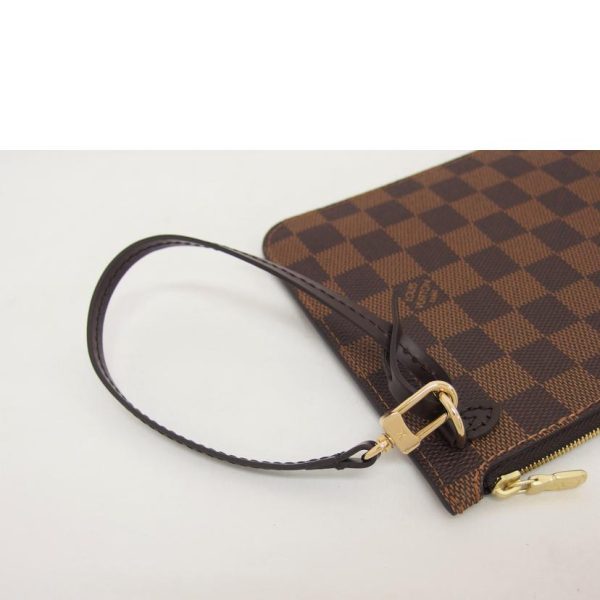 75756 5 Louis Vuitton Neverfull Pouch Damier Ebene Brown