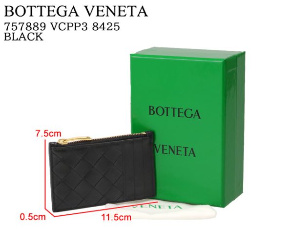 757889 vcpp3 8425 1 BOTTEGA VENETA Intrecciato Zipper Card Case Black