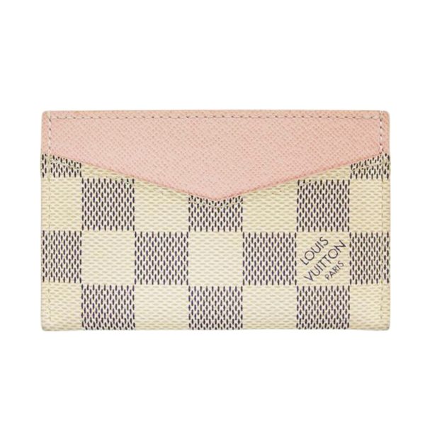 75868 1 Louis Vuitton Porte Carte Sampler Card Holder Damier Azur