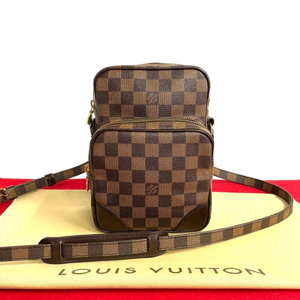 758k758 16244 1 Louis Vuitton Amazon Damier Leather Mini Shoulder Bag Brown