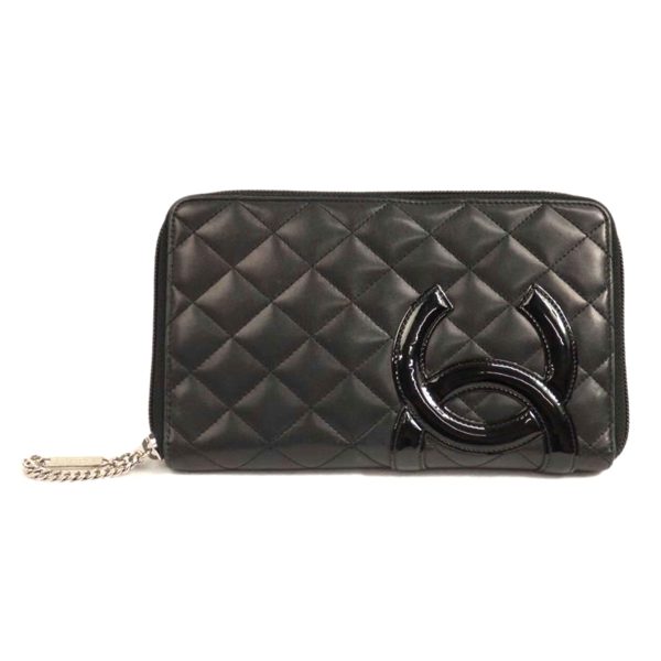 75908 1 Chanel Cambon Line Organizer Round Zip Black