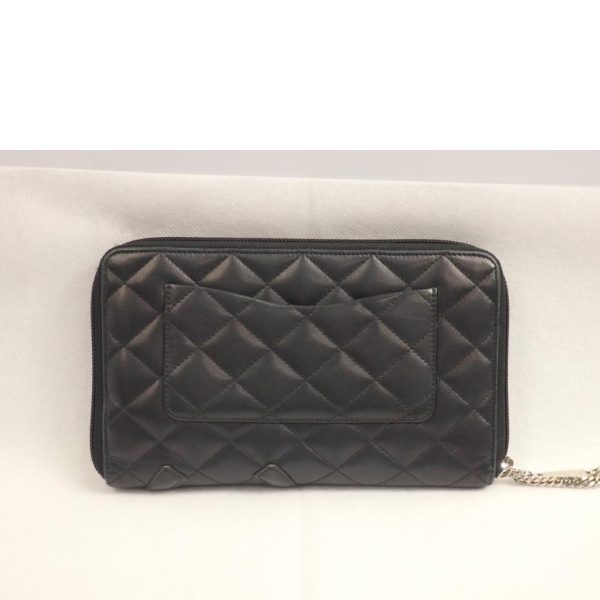 75908 2 Chanel Cambon Line Organizer Round Zip Black