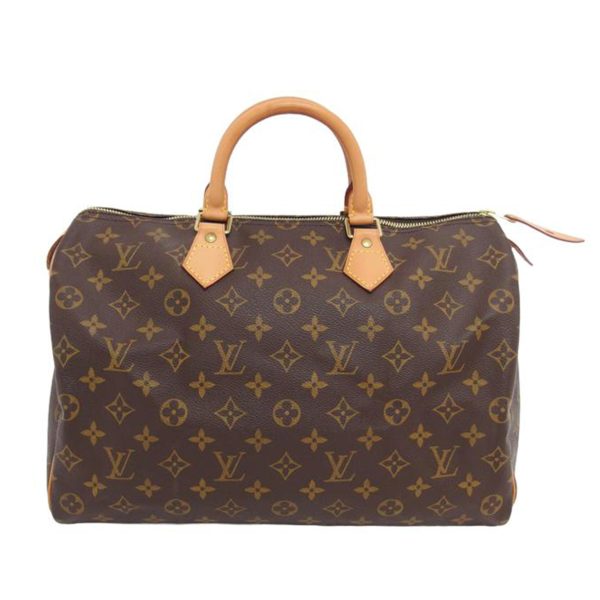 75909 1 Louis Vuitton Speedy 35 Monogram Handbag Brown