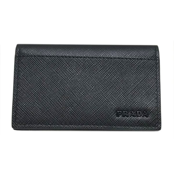 75913 1 PRADA Saffiano Card Case Black