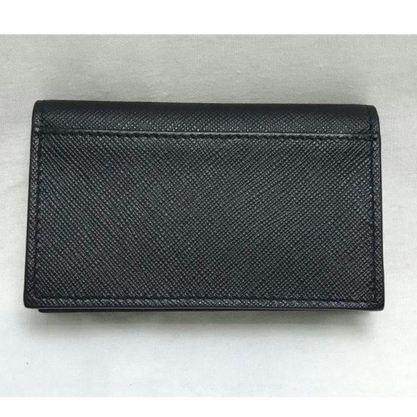 75913 2 PRADA Saffiano Card Case Black