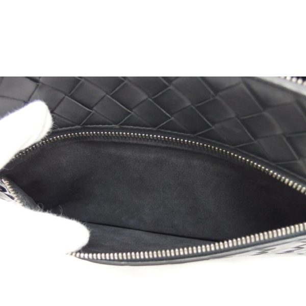 75961 9 BOTTEGA VENETA Intrecciato Leather Clutch Bag Black