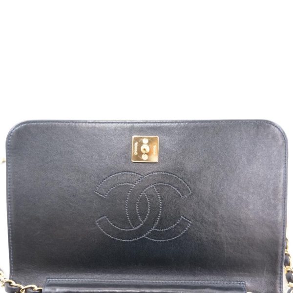 75984 5 Chanel Matelasse Push Lock Chain Shoulder Bag Black