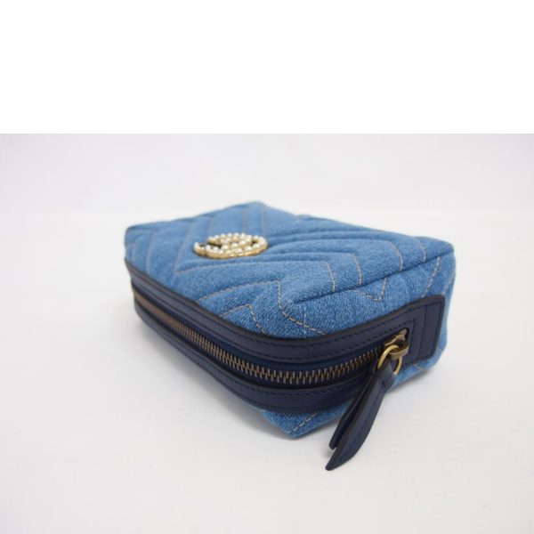 75992 4 Gucci Gg Marmont Denim Quilted Cosmetic Pouch