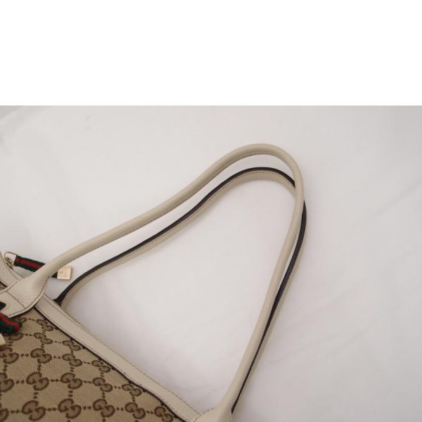 75997 4 GUCCI Shoulder Bag Ribbon Sherry GG Tote White