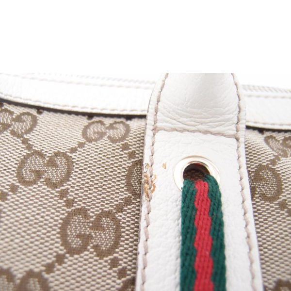 75997 7 GUCCI Shoulder Bag Ribbon Sherry GG Tote White