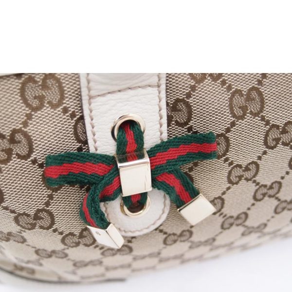 75997 8 GUCCI Shoulder Bag Ribbon Sherry GG Tote White